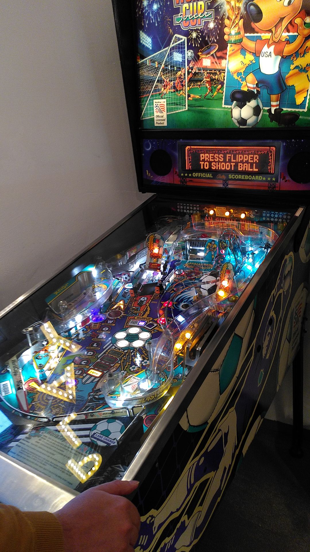 ogalbnafets plays a round of pinball before the general assembly